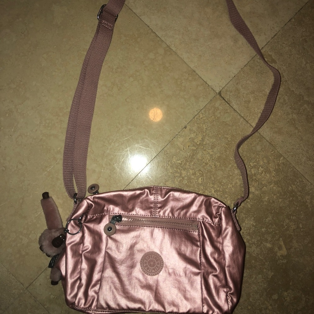 Kipling messenger bag metallic pink